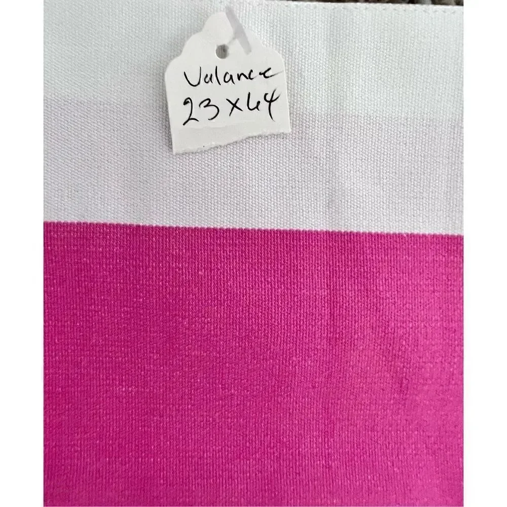 3 Piece Annie Selke Pink White Stripe Valance Set-See Description For Sizes
